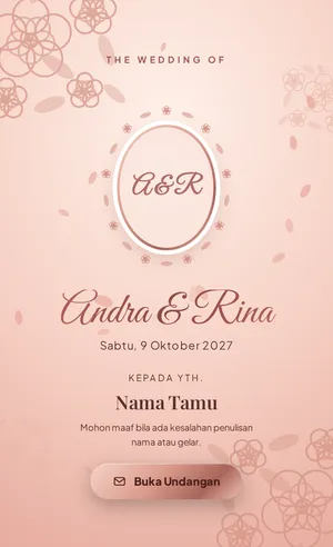 Sampul undangan tema Mawar