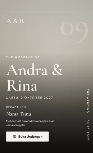 Sampul undangan tema Modern